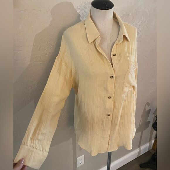 Sucolan Long Sleeve Gauze Bottom Down Shirt Sz Small New - Picture 2 of 6